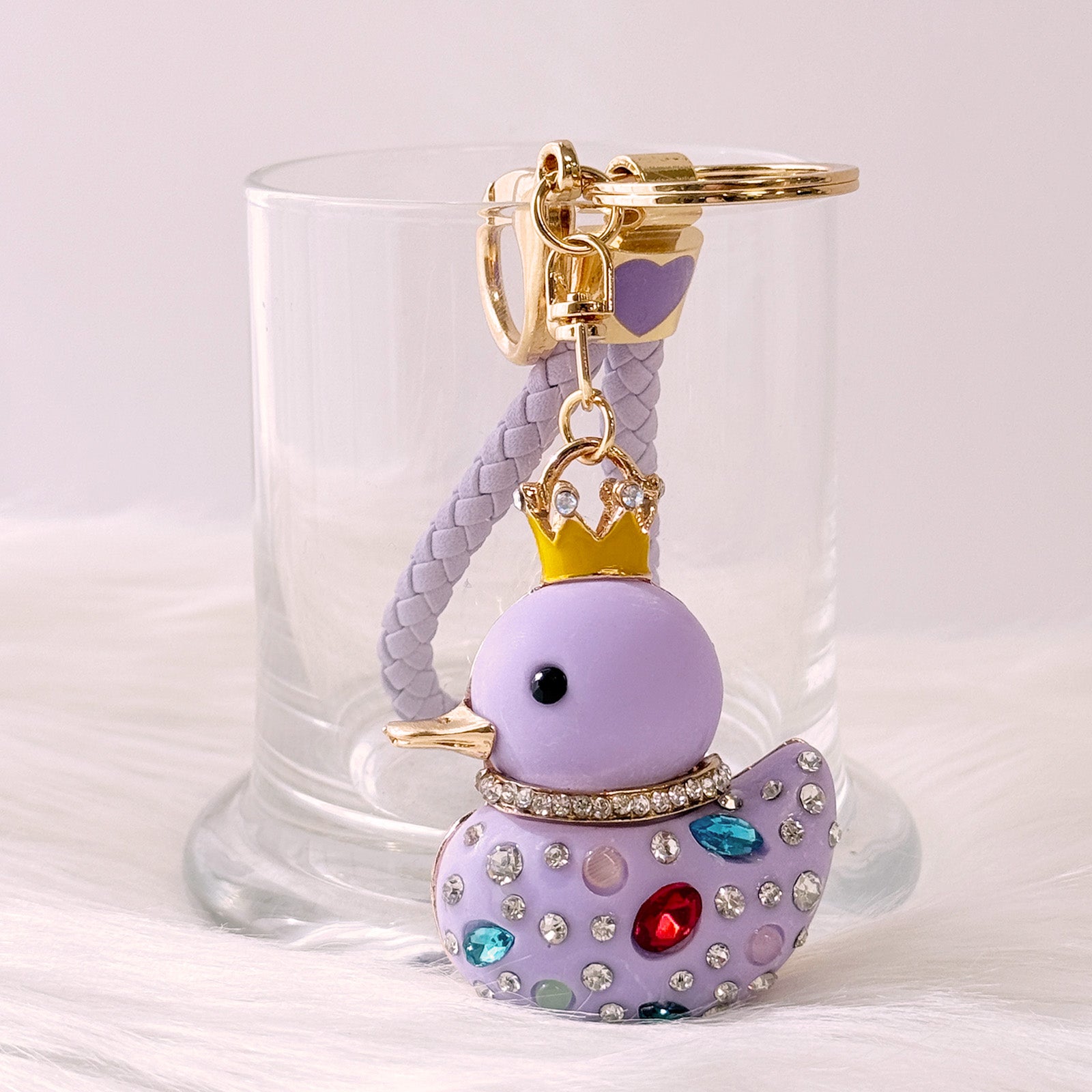 Wrapables Glamorous Crystal Rhinestone Ducky Keychain, Pendant Bag Charm