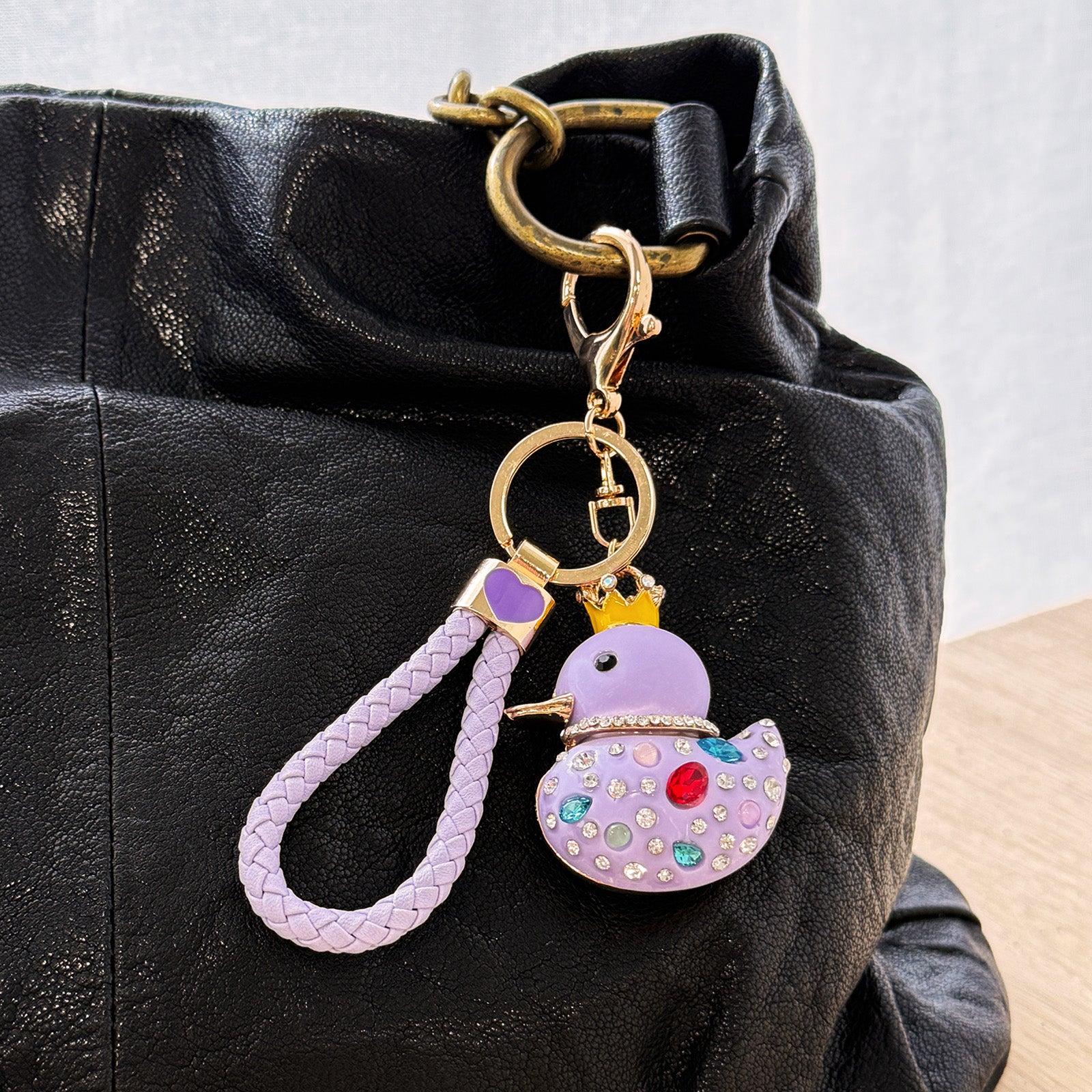 Wrapables Glamorous Crystal Rhinestone Ducky Keychain, Pendant Bag Charm