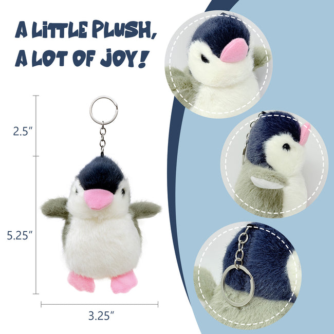 Wrapables Cute Plush Keychain Pendant Charm for Bag, Penguin