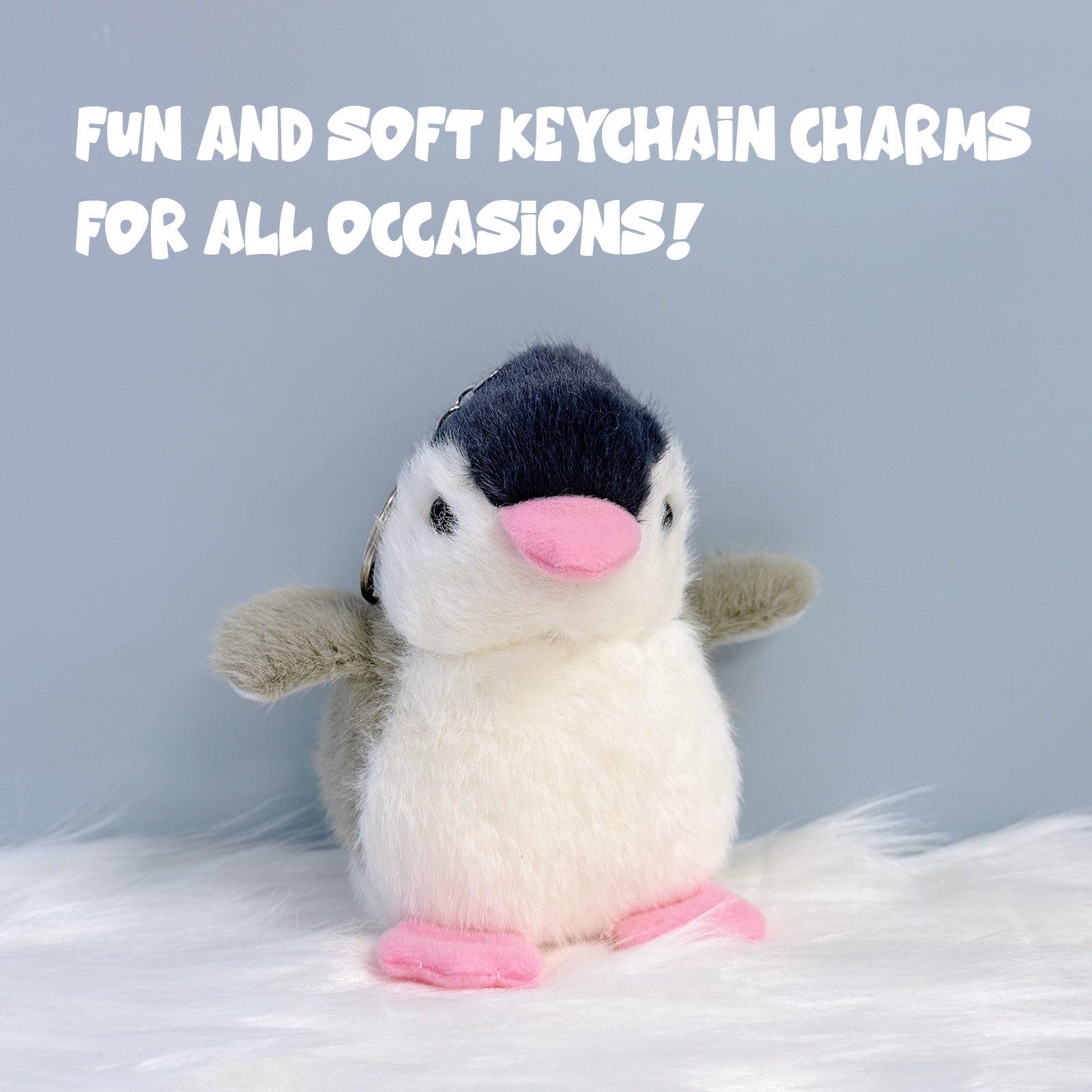 Wrapables Cute Plush Keychain Pendant Charm for Bag, Penguin