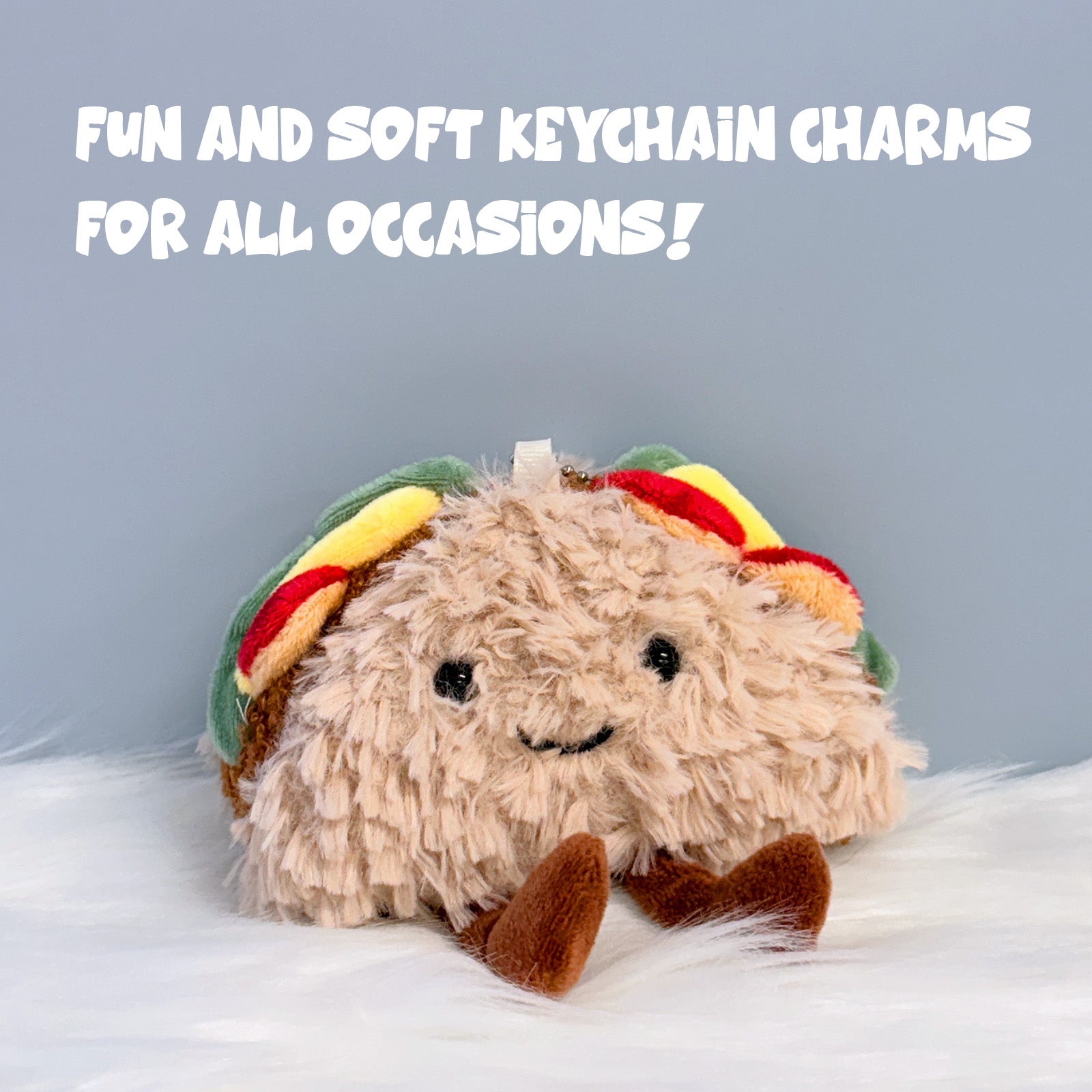 Wrapables Cute Plush Keychain Pendant Charm for Bag, Taco