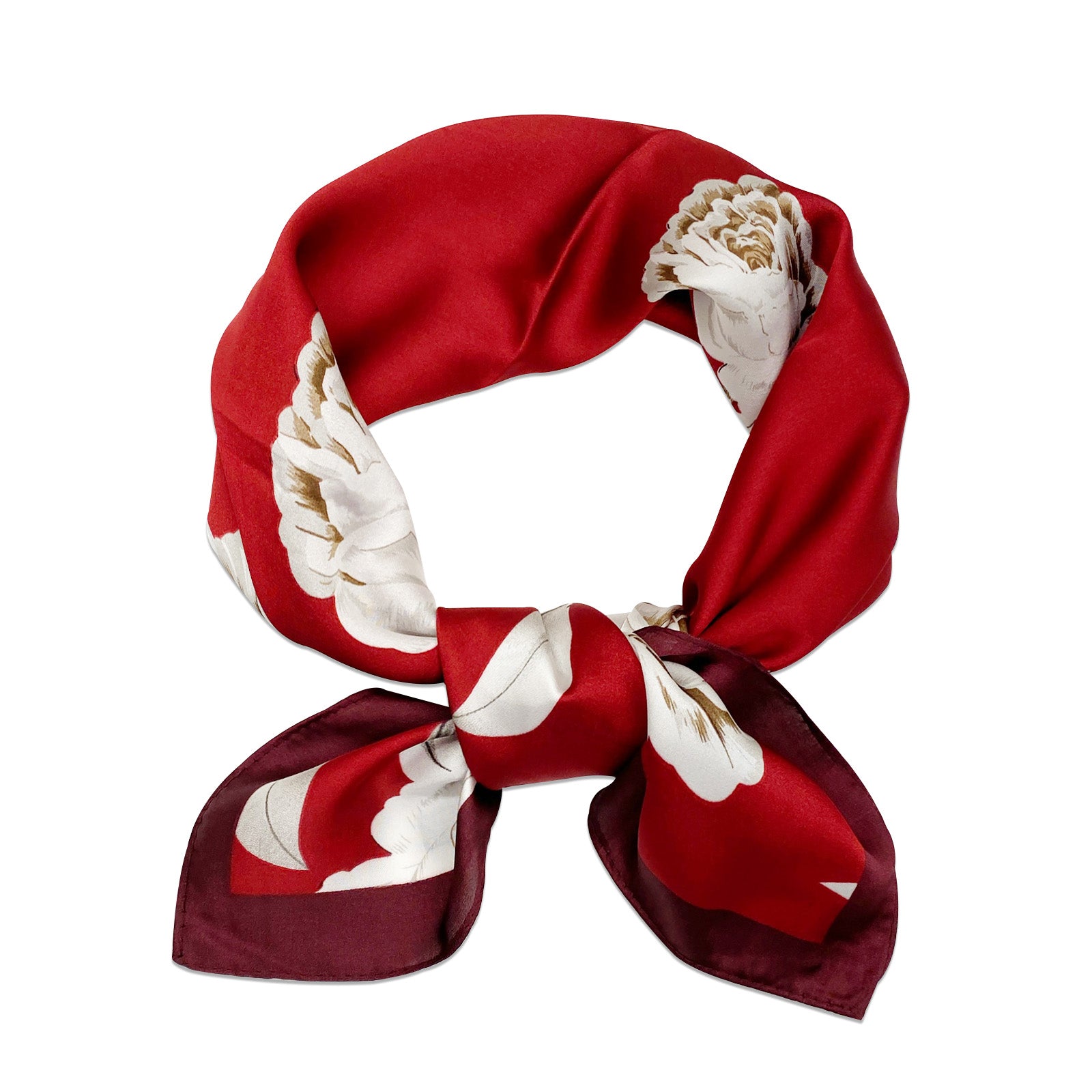 Wrapables Satin Neckerchief Square Scarf 26.5 x 26.5 Inches, Regal Rose