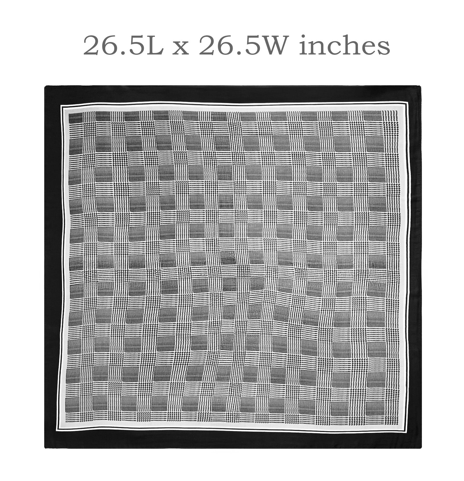 Wrapables Satin Neckerchief Square Scarf 26.5 x 26.5 Inches, Black Checkers
