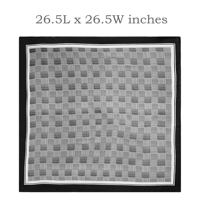 Wrapables Satin Neckerchief Square Scarf 26.5 x 26.5 Inches, Black Checkers