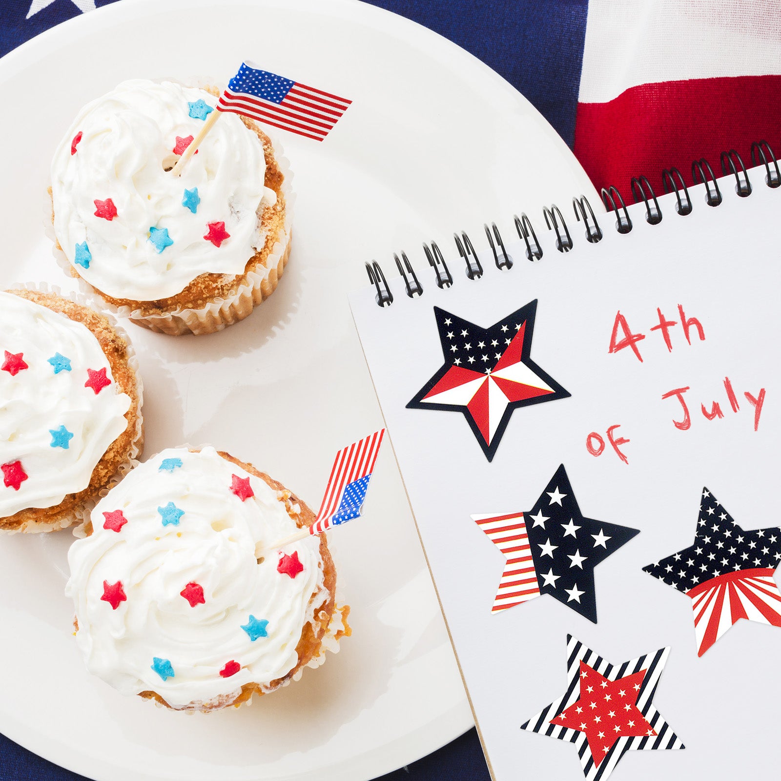 Wrapables 1.5 inch Patriotic Stars and American Flag Sticker Roll, Sealing Stickers and Labels for Boxes, Envelopes, Bags, Packages (500pcs)