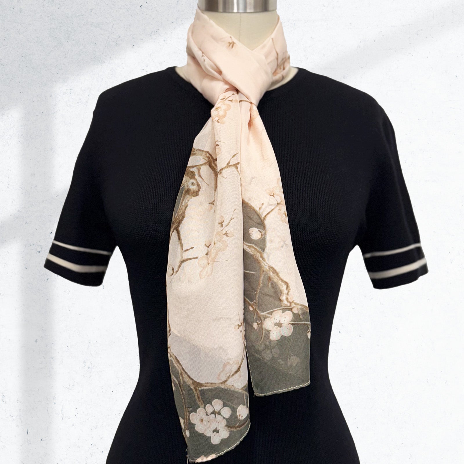 Wrapables Lightweight Vibrant Spring Chiffon Scarf, Cherry Blossoms
