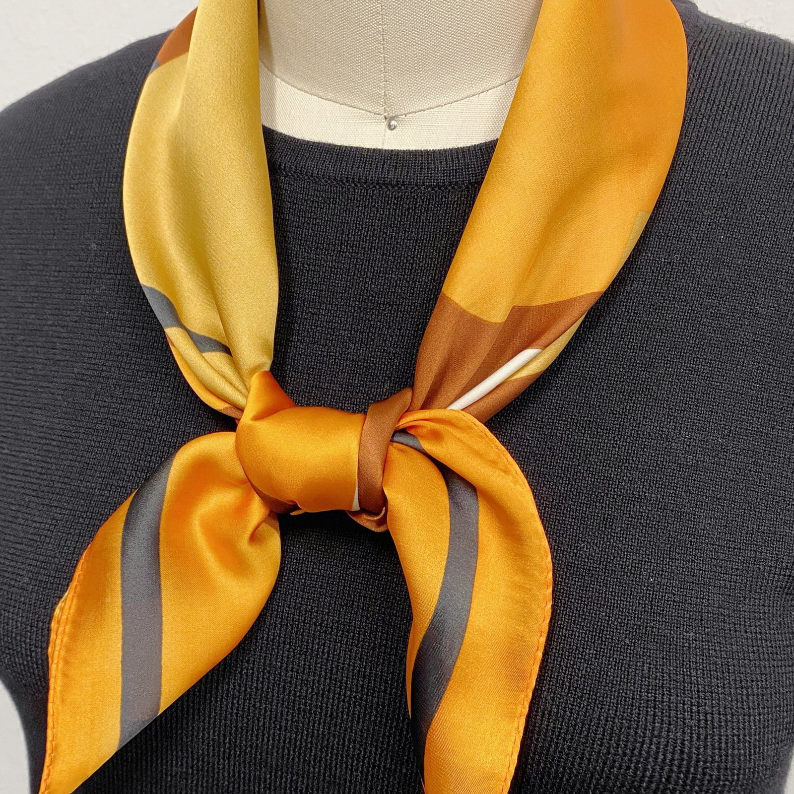 Wrapables Satin Neckerchief Square Scarf 26.5 x 26.5 Inches, Orange Shape