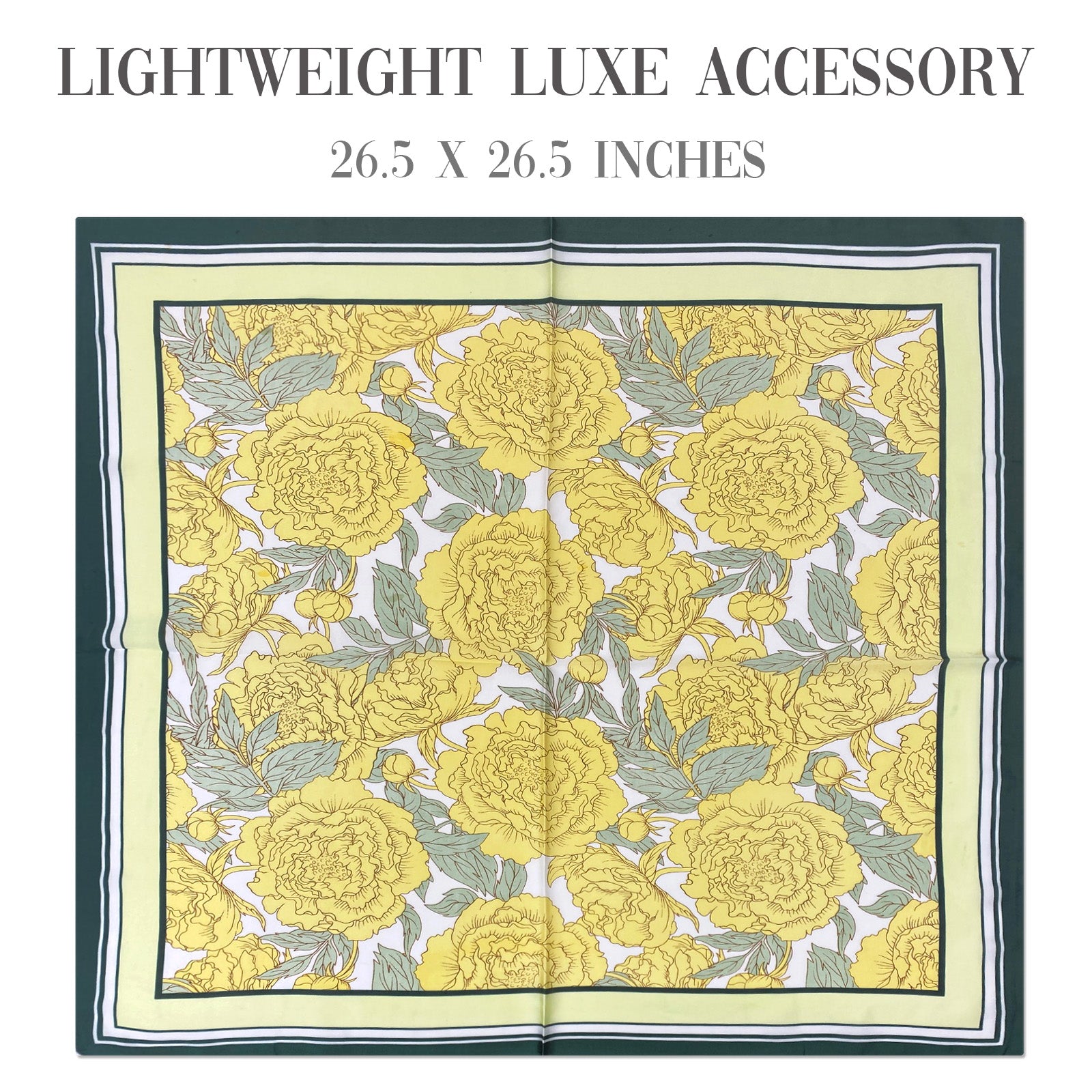 Wrapables Satin Neckerchief Square Scarf 26.5 x 26.5 Inches, Yellow Floral