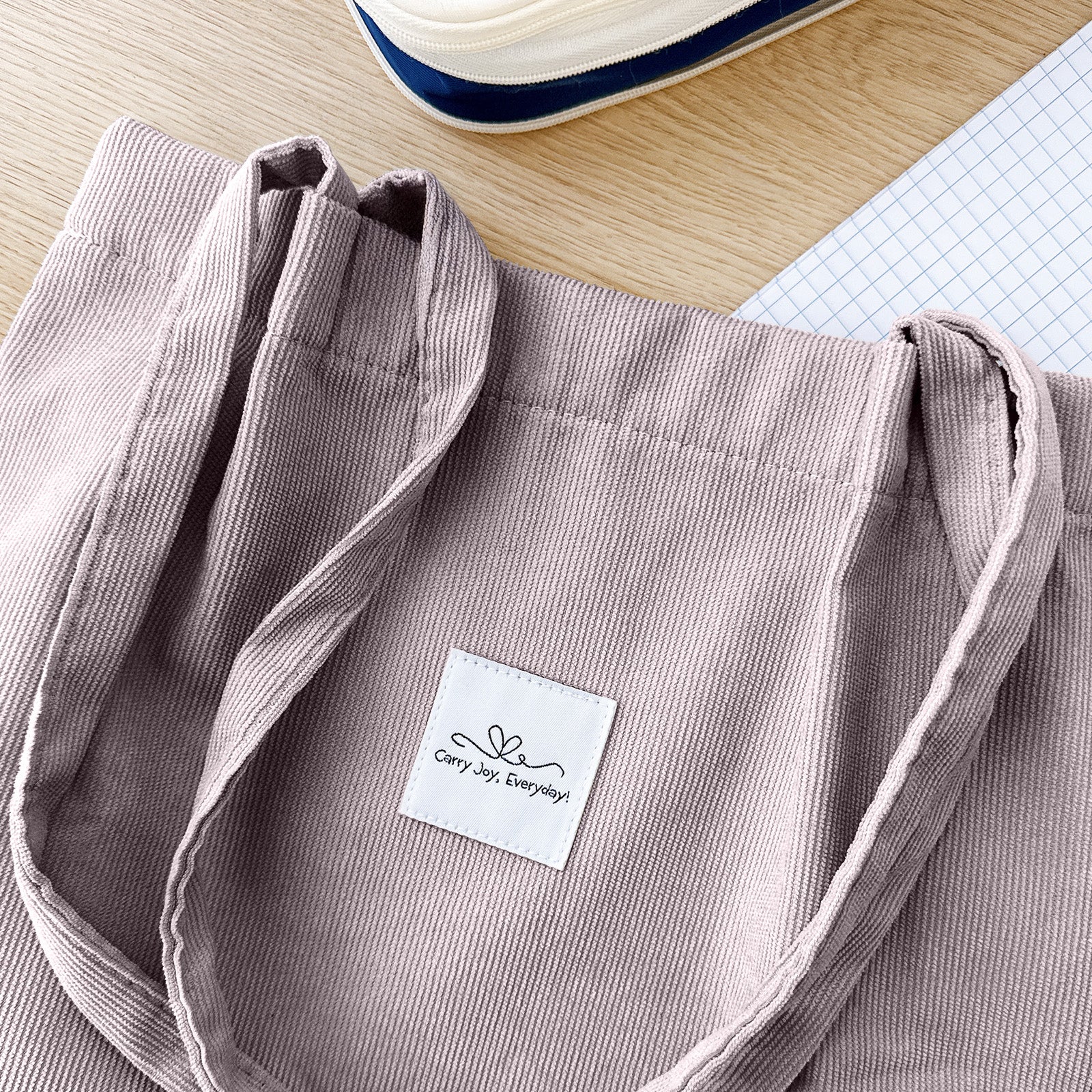 Wrapables Corduroy Tote Bag, Casual Everyday Shoulder Handbag