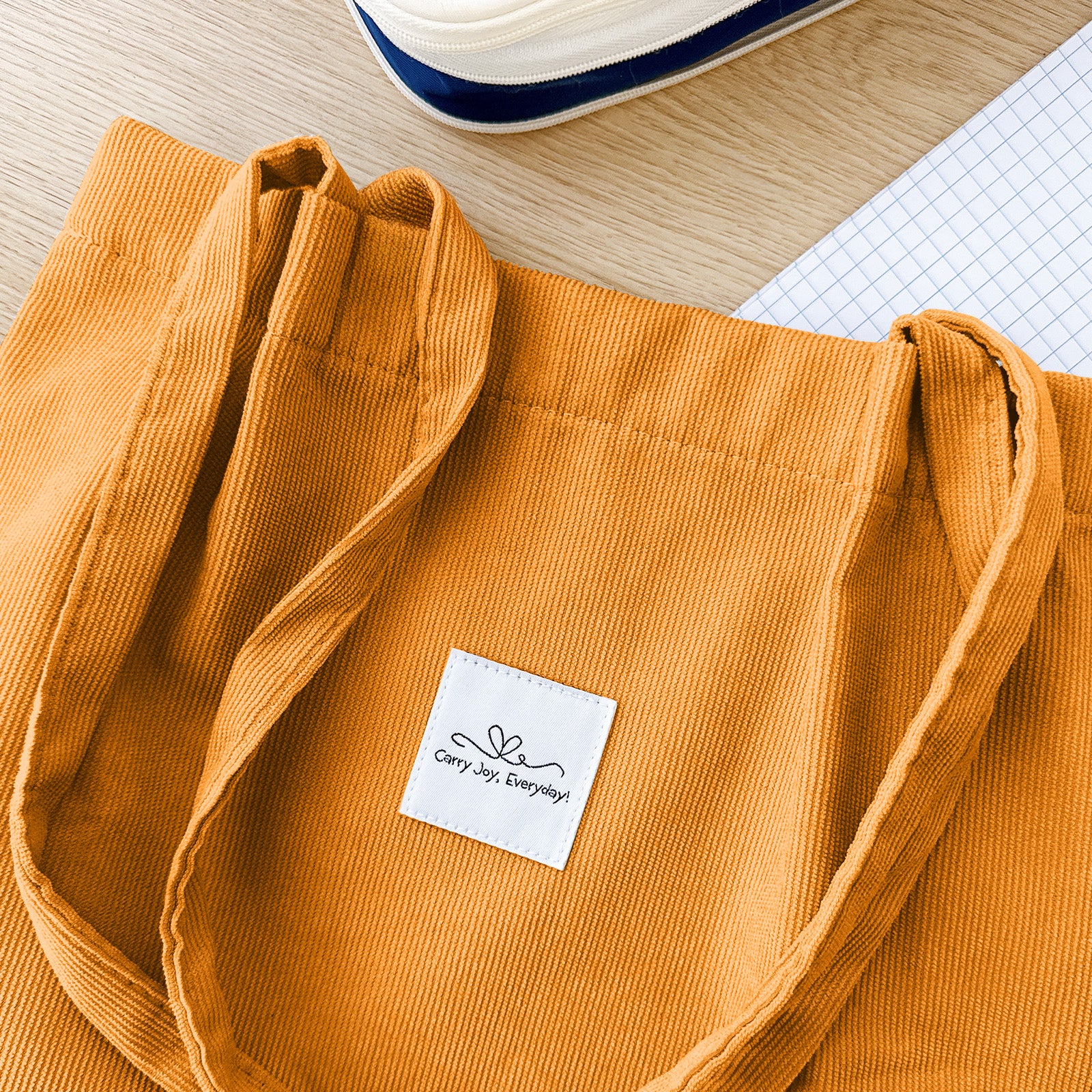 Wrapables Corduroy Tote Bag, Casual Everyday Shoulder Handbag