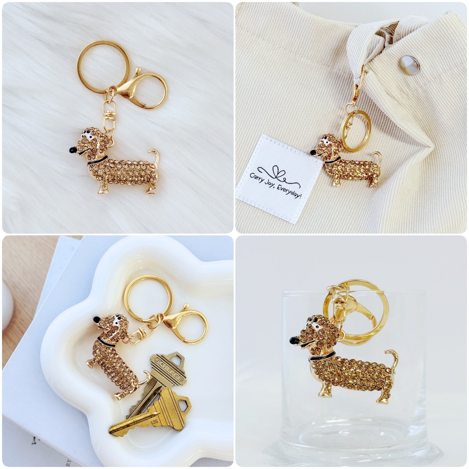 Wrapables Crystal Bling Keychain, Keyring Purse Handbag Pendant Charm