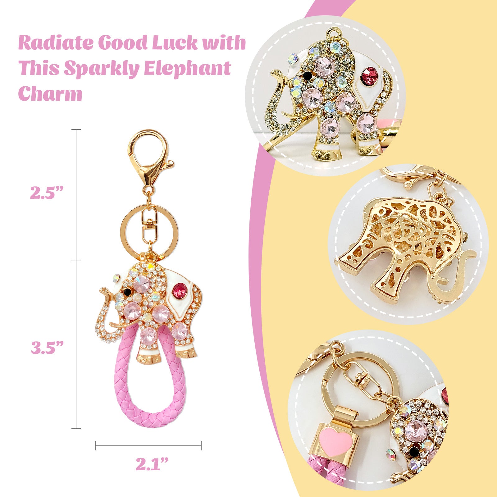 Wrapables Crystal Bling Keychain, Keyring Purse Handbag Pendant Charm