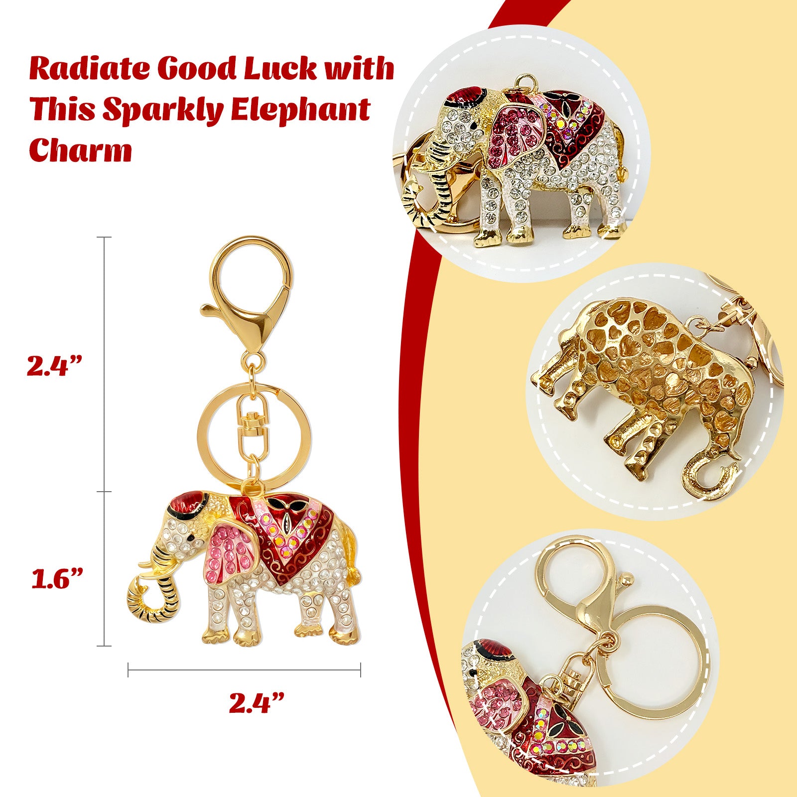 Wrapables Crystal Bling Keychain, Keyring Purse Handbag Pendant Charm