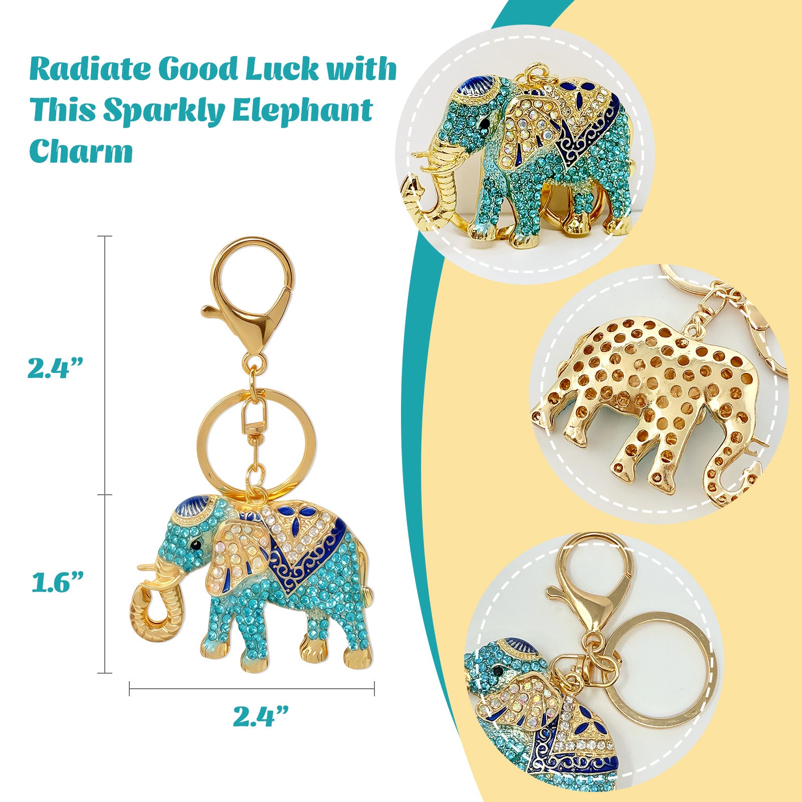 Wrapables Crystal Bling Keychain, Keyring Purse Handbag Pendant Charm