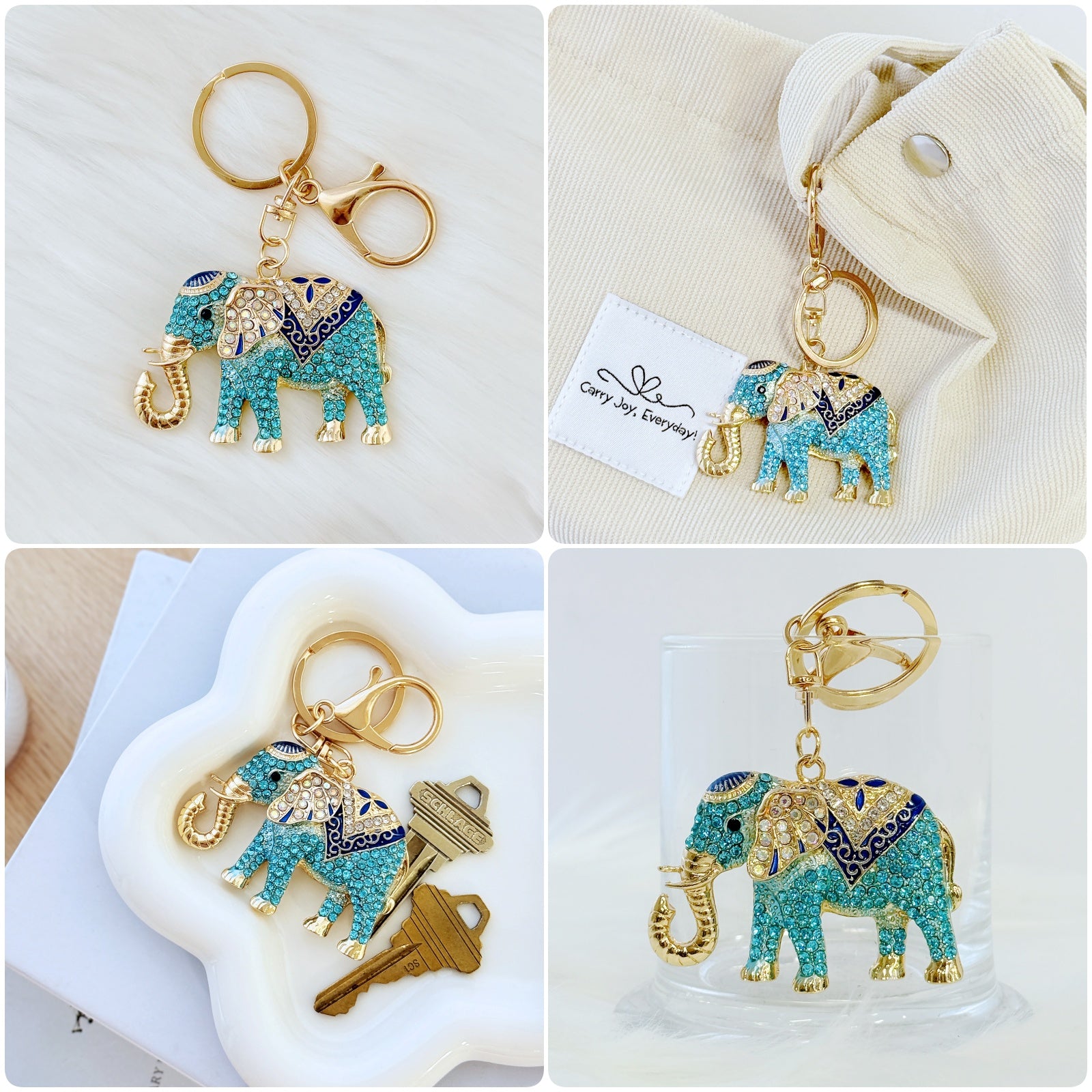 Wrapables Crystal Bling Keychain, Keyring Purse Handbag Pendant Charm