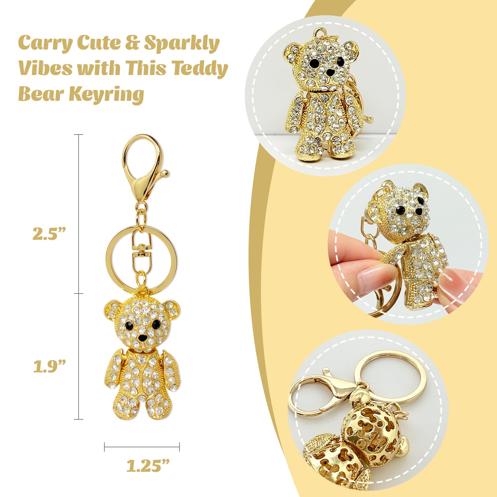 Wrapables Crystal Bling Keychain, Keyring Purse Handbag Pendant Charm