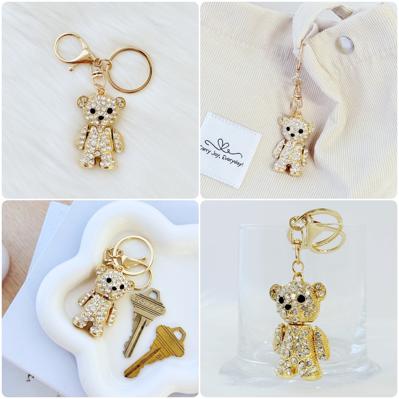 Wrapables Crystal Bling Keychain, Keyring Purse Handbag Pendant Charm