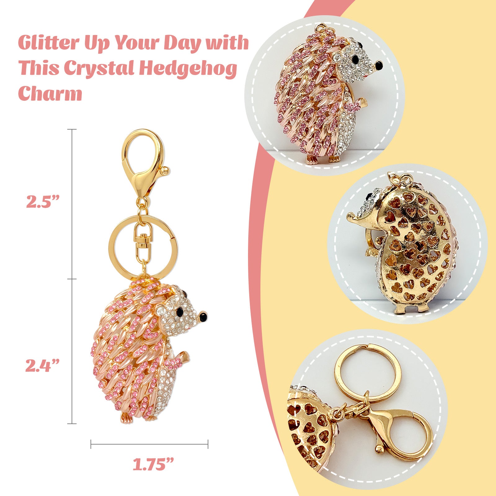 Wrapables Crystal Bling Keychain, Keyring Purse Handbag Pendant Charm