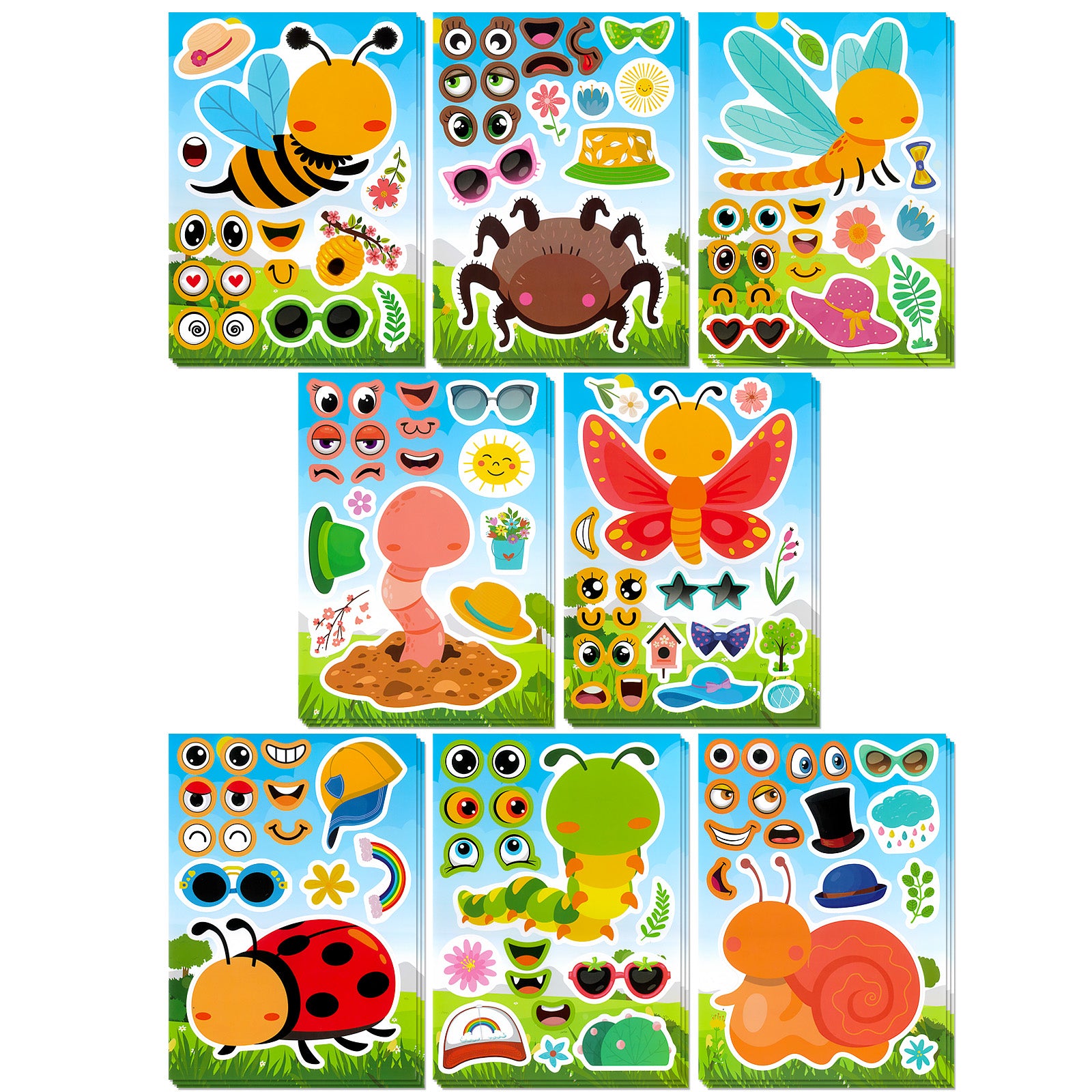 Wrapables Make a Face Stickers, Make Your Own Animal, Food, Dress-Up Stickers, DIY Craft Activities, Party Favors