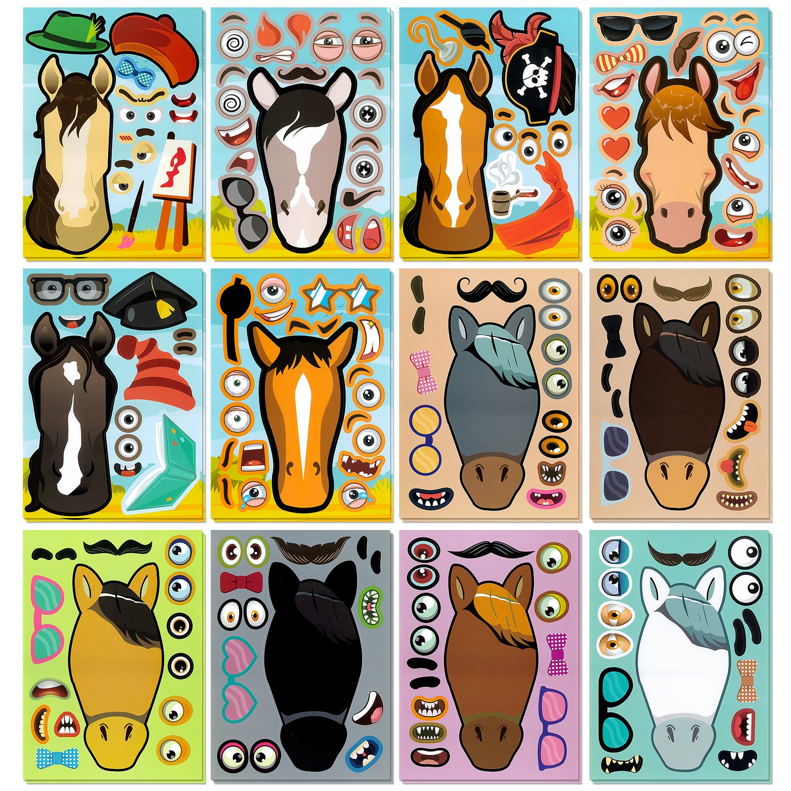 Wrapables Make a Face Stickers, Make Your Own Animal, Food, Dress-Up Stickers, DIY Craft Activities, Party Favors