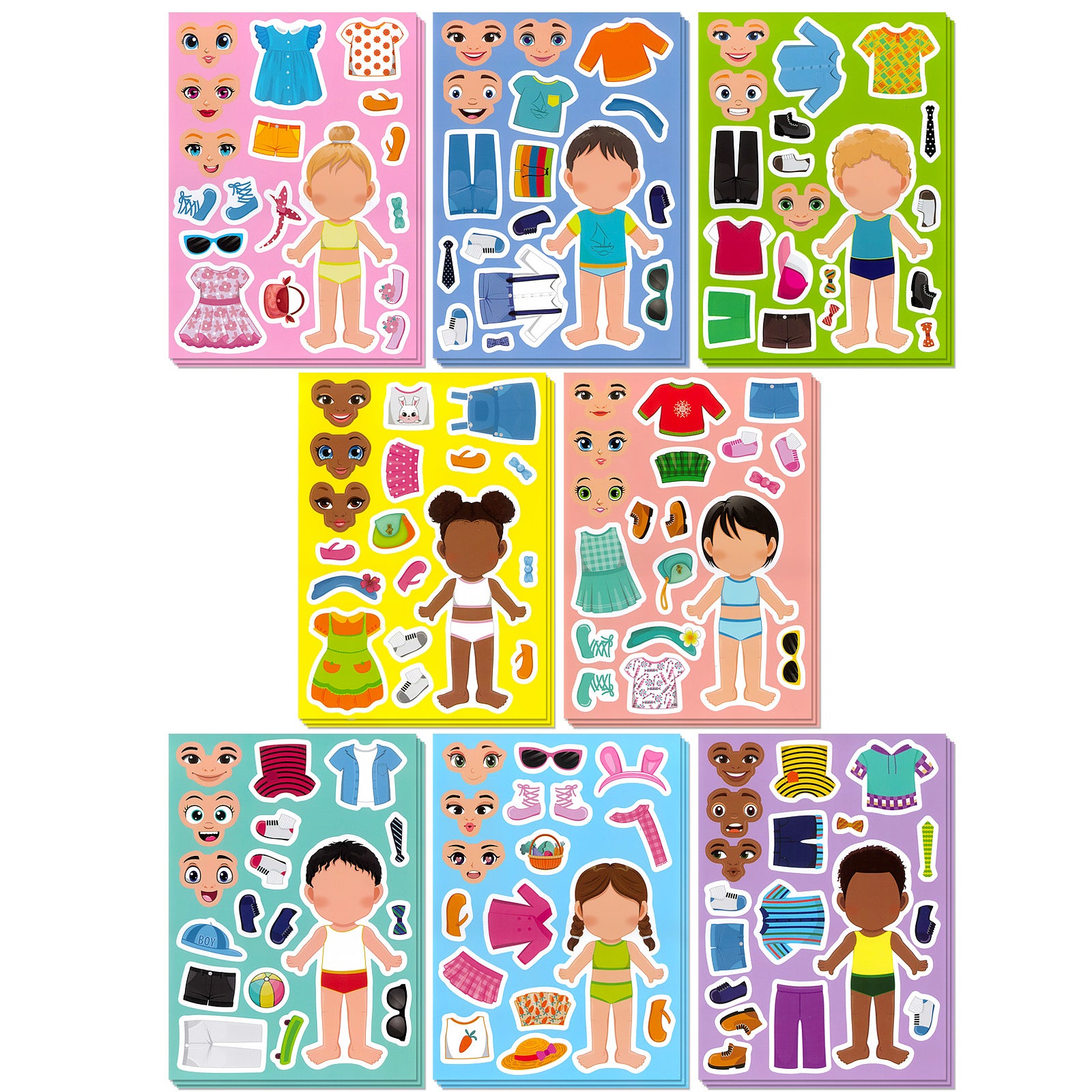Wrapables Make a Face Stickers, Make Your Own Animal, Food, Dress-Up Stickers, DIY Craft Activities, Party Favors