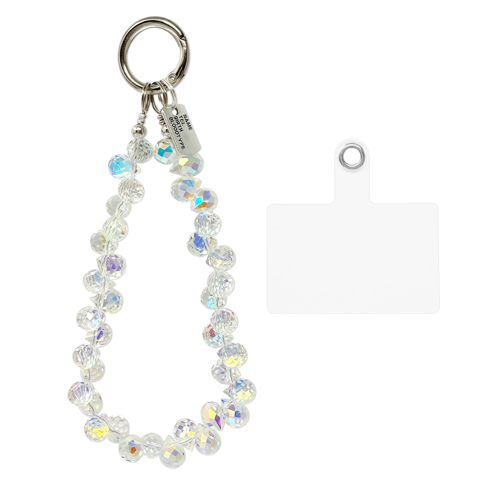Wrapables Sparkling Beaded Cell Phone Wrist Strap, Keychain, Bag Charm with Lanyard Tether Tab