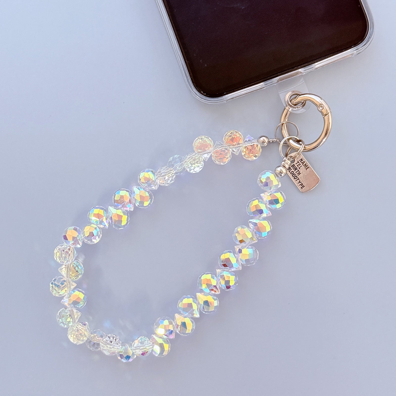 Wrapables Sparkling Beaded Cell Phone Wrist Strap, Keychain, Bag Charm with Lanyard Tether Tab