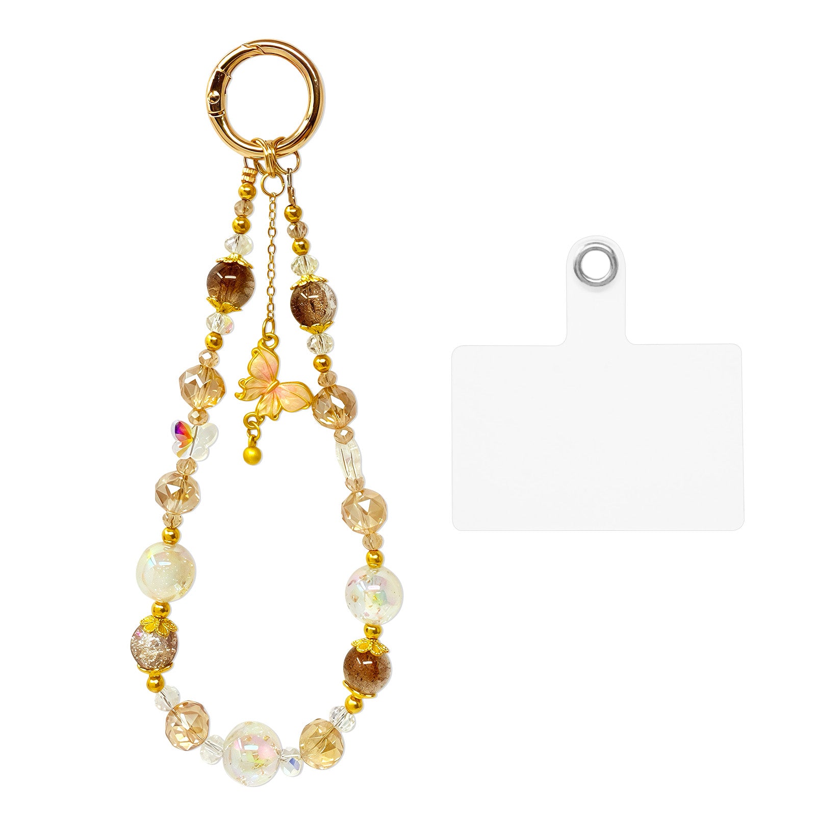 Wrapables Sparkling Beaded Cell Phone Wrist Strap, Keychain, Bag Charm with Lanyard Tether Tab