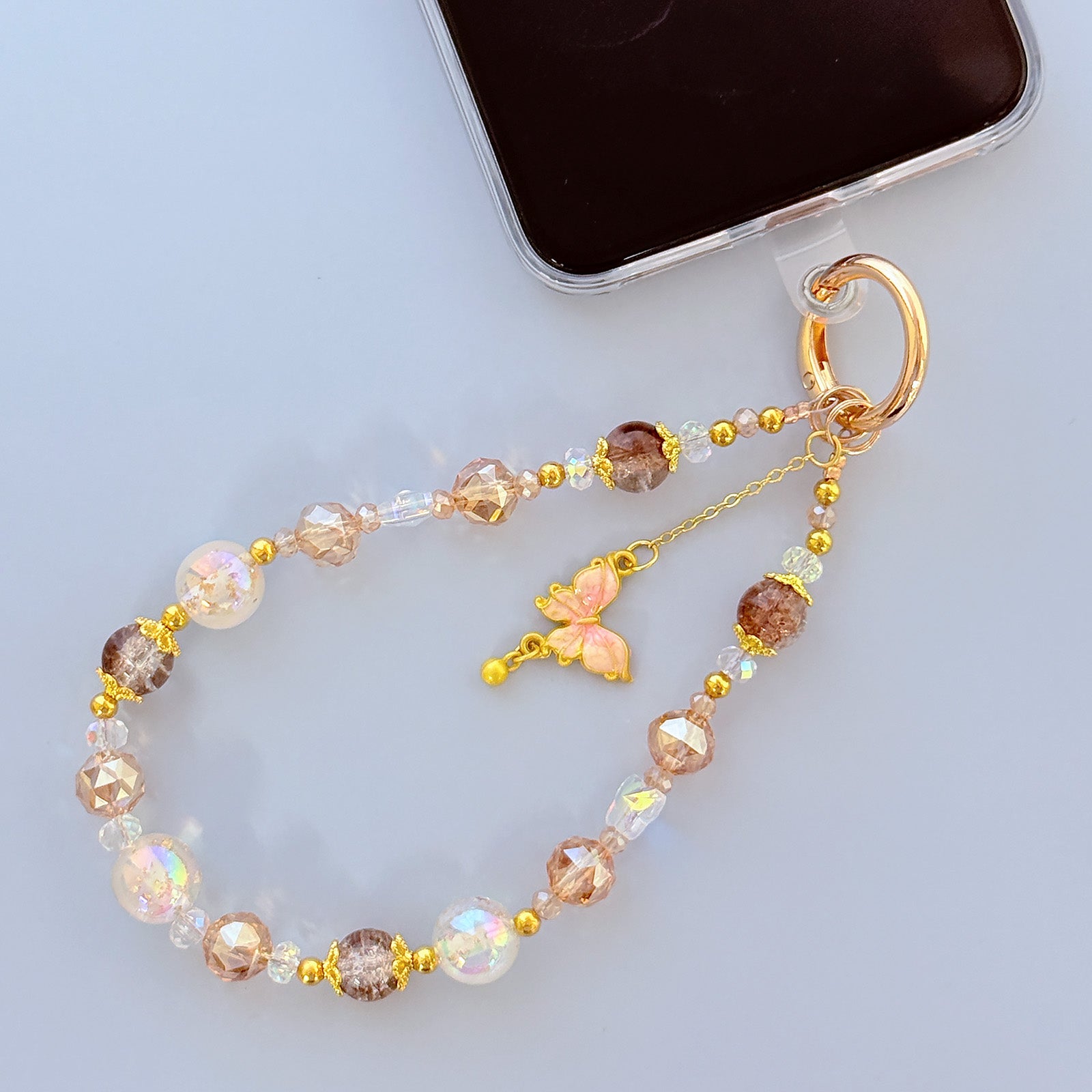 Wrapables Sparkling Beaded Cell Phone Wrist Strap, Keychain, Bag Charm with Lanyard Tether Tab