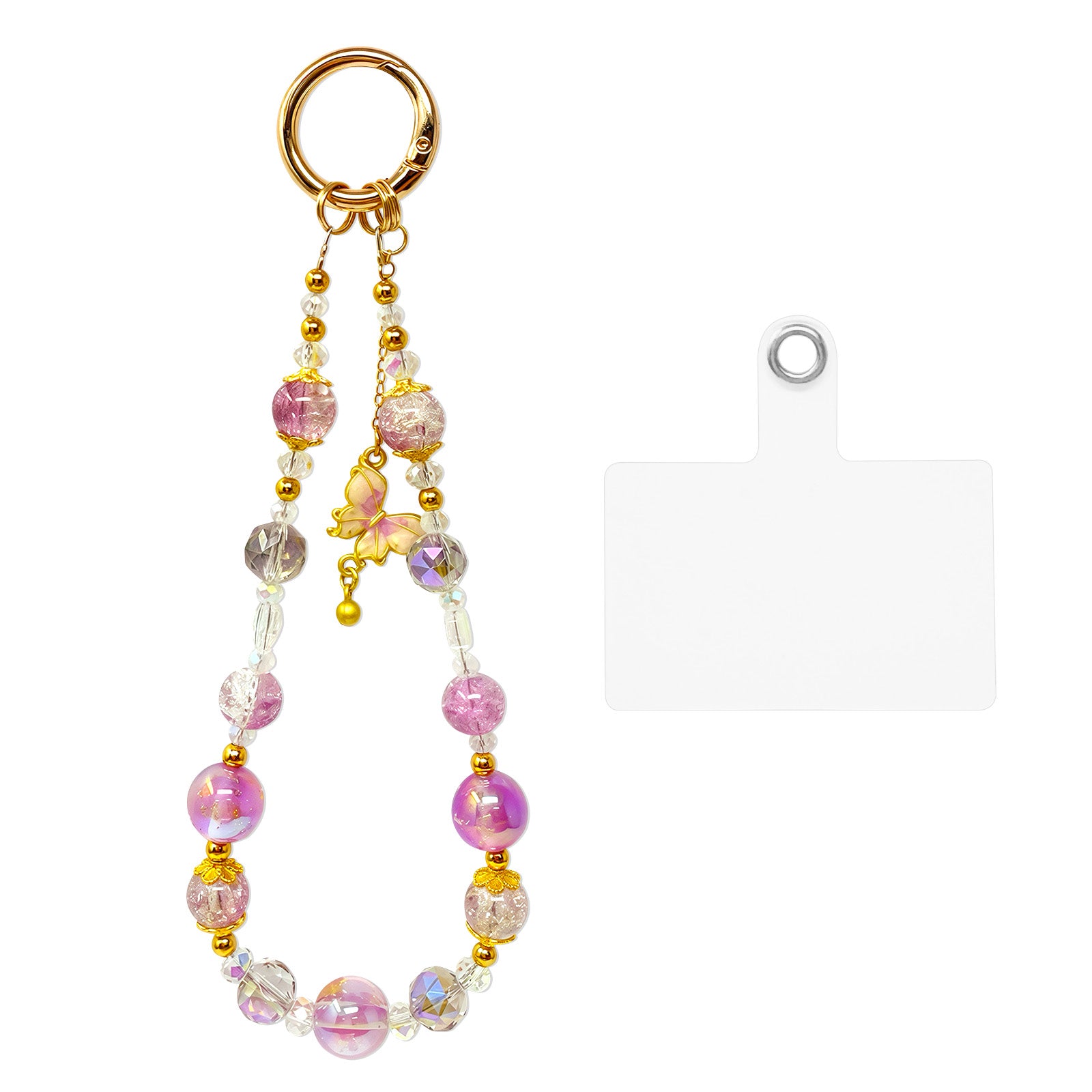 Wrapables Sparkling Beaded Cell Phone Wrist Strap, Keychain, Bag Charm with Lanyard Tether Tab