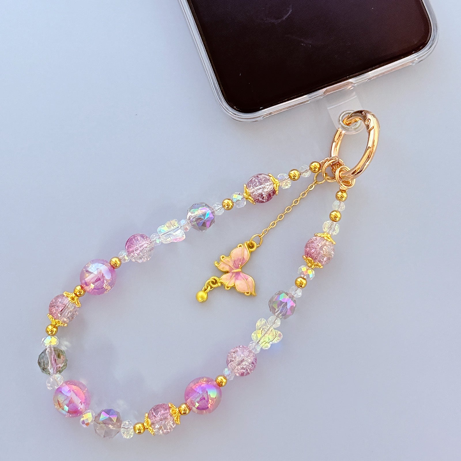 Wrapables Sparkling Beaded Cell Phone Wrist Strap, Keychain, Bag Charm with Lanyard Tether Tab