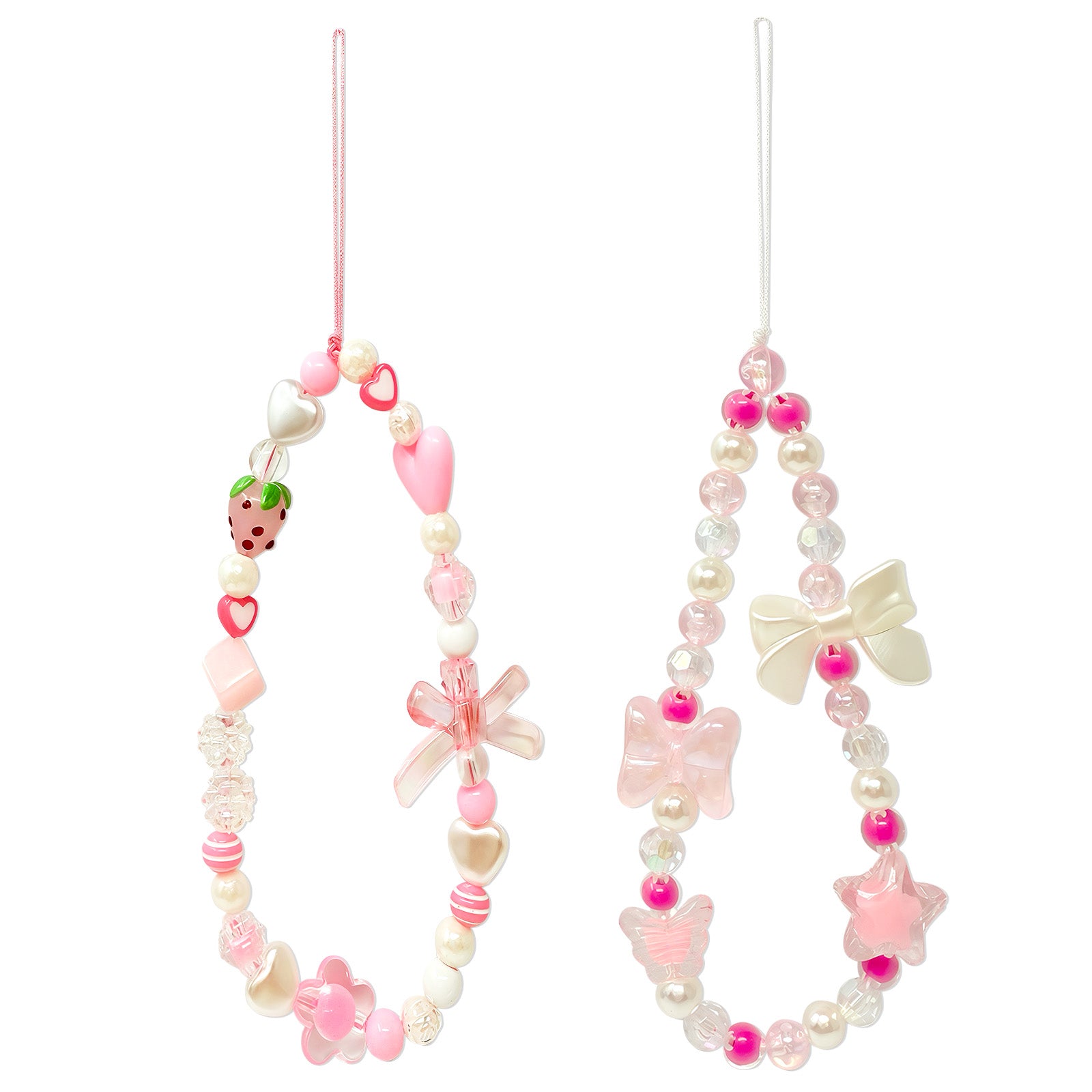 Wrapables Charms and Beads Cell Phone Wrist Strap, Keychain, Bag Charm (Set of 2)