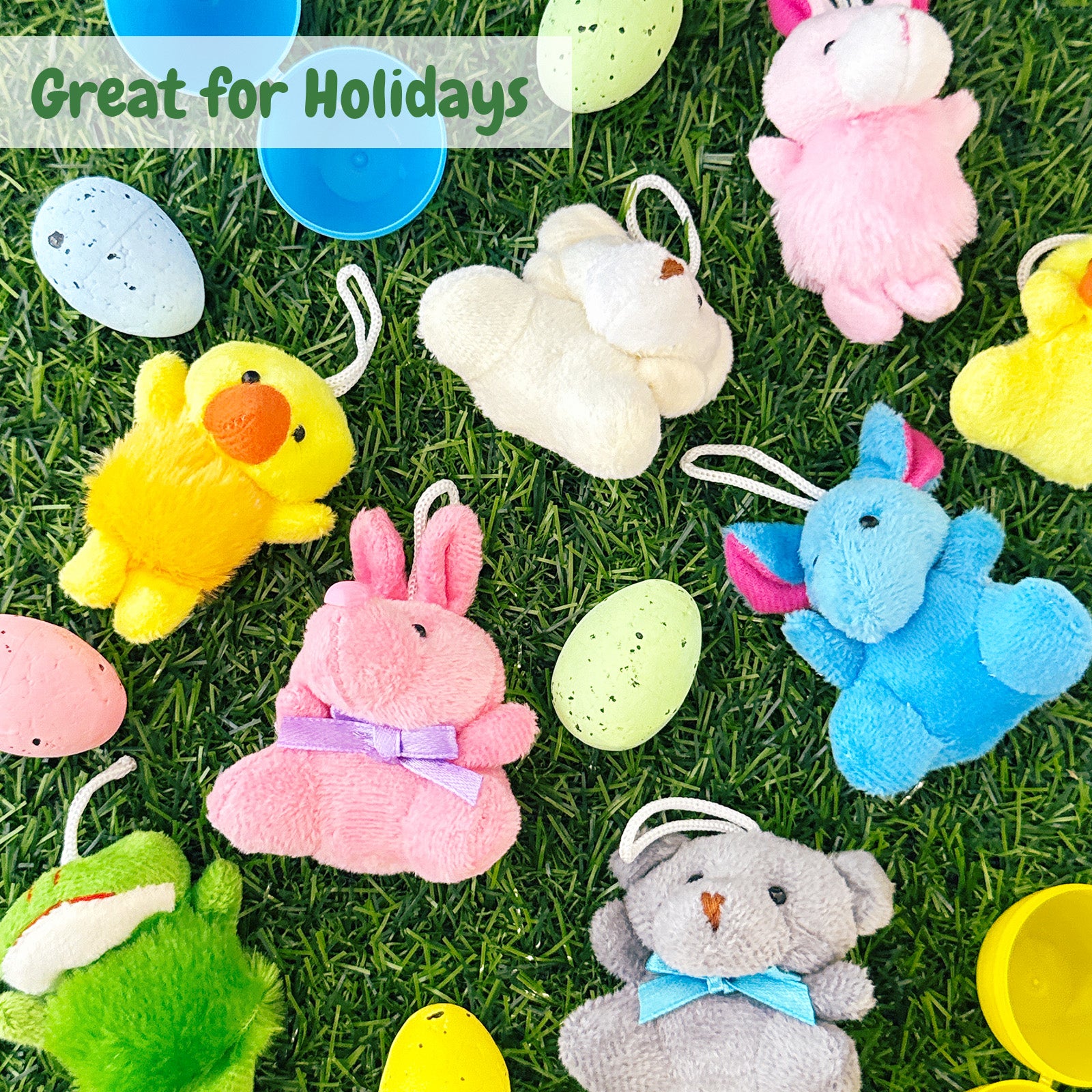 Wrapables Mini Stuffed Animal Plush Toys, Keychain Decoration, Party Favors, Stocking Stuffers, Easter Egg Basket Fillers (Set of 24)