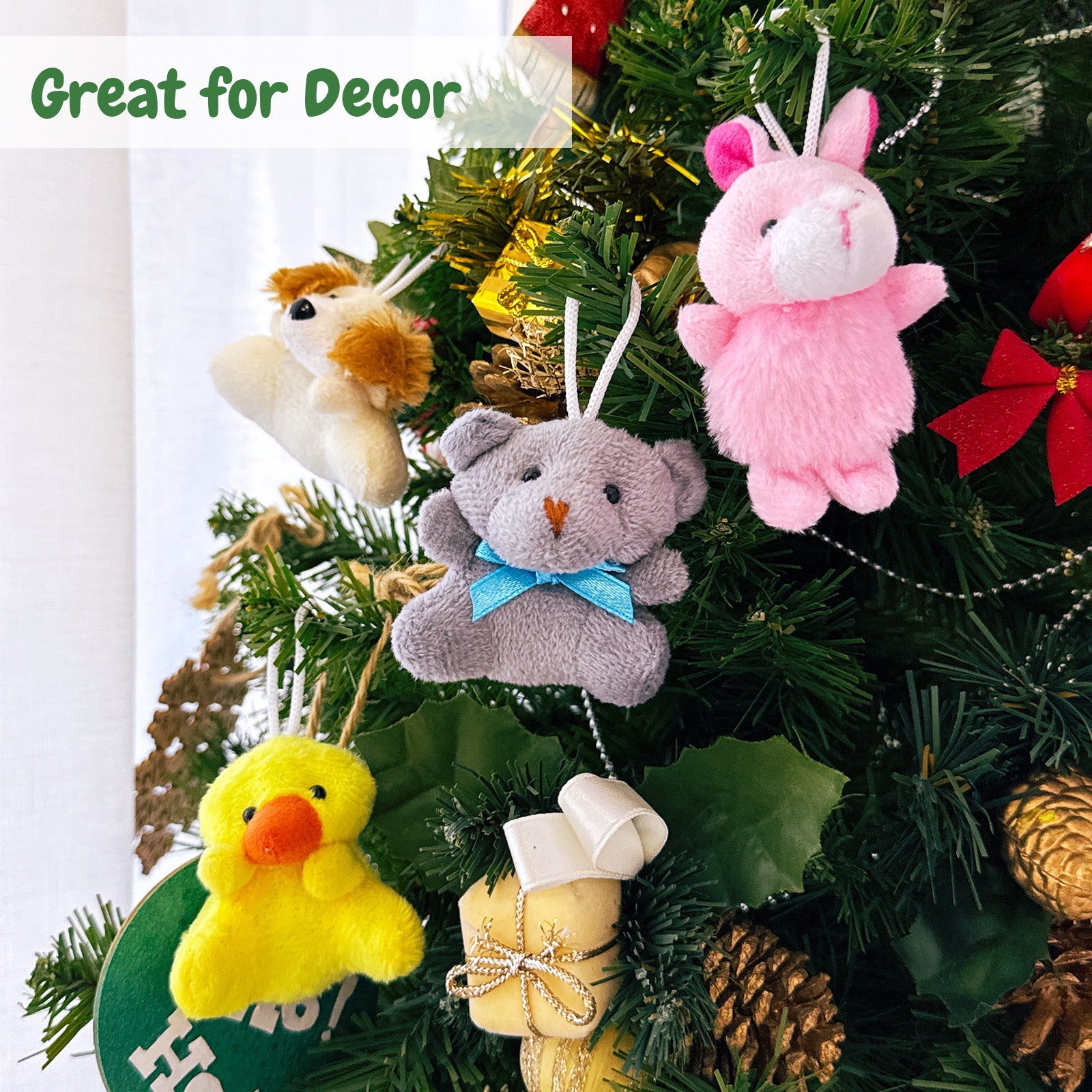 Wrapables Mini Stuffed Animal Plush Toys, Keychain Decoration, Party Favors, Stocking Stuffers, Easter Egg Basket Fillers (Set of 24)