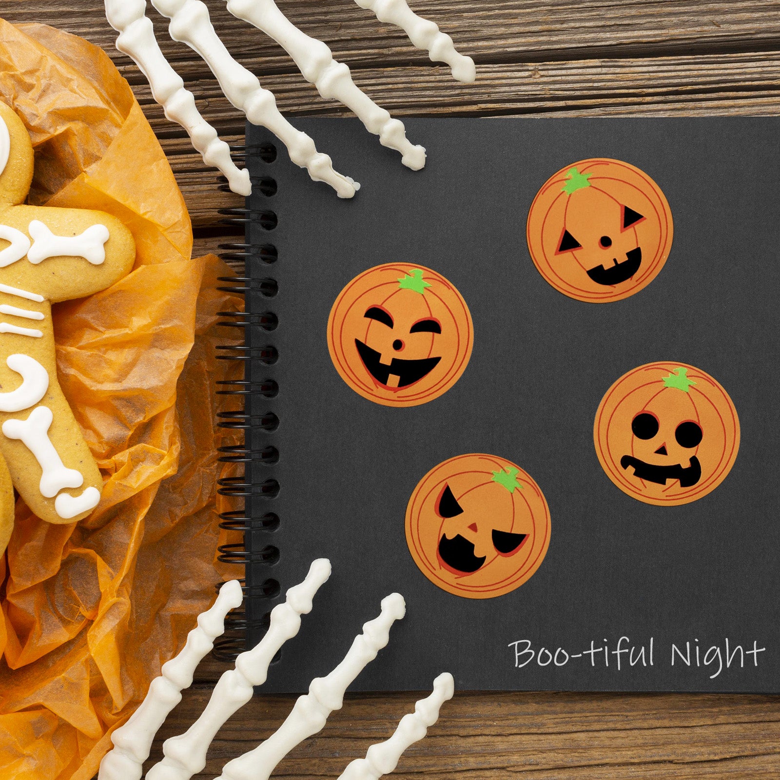 Wrapables Halloween Sticker Roll, Holiday Stickers for Sealing Cards, Envelopes, Gift Boxes, Festive Party Favors (500pcs)