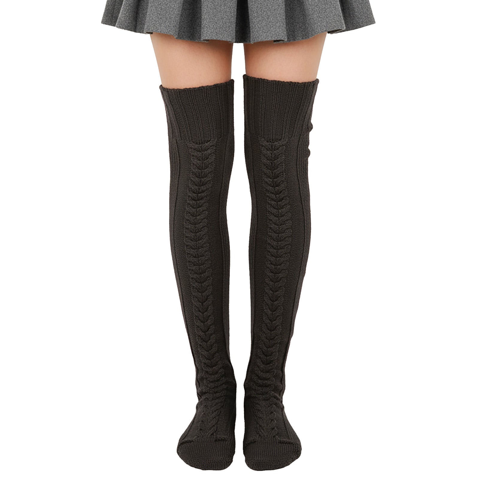 Wrapables Cable Knit Over the Knee Thigh High Winter Boot Socks