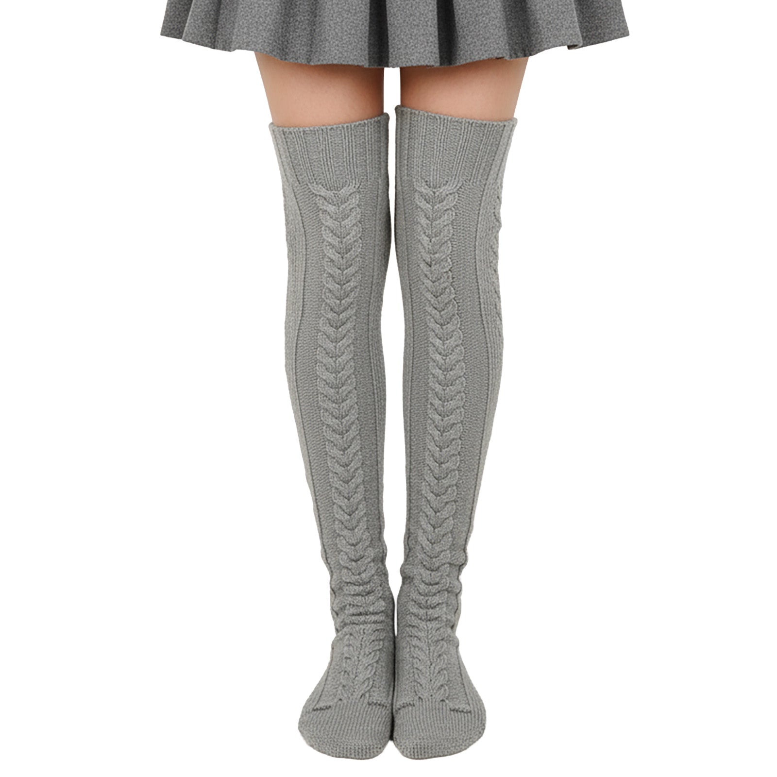 Wrapables Cable Knit Over the Knee Thigh High Winter Boot Socks