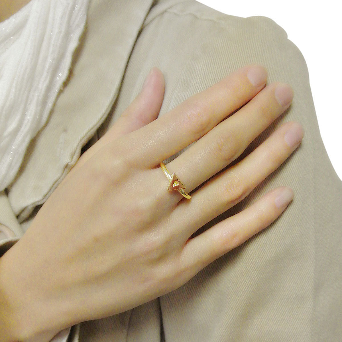 Wrapables Gold Tone Stackable Initial Letter Ring Size 7