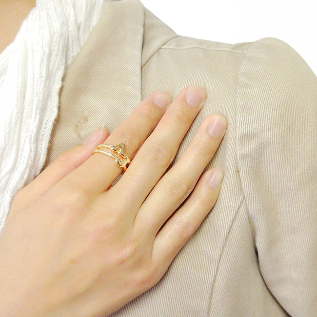 Wrapables Gold Tone Stackable Initial Letter Ring Size 7