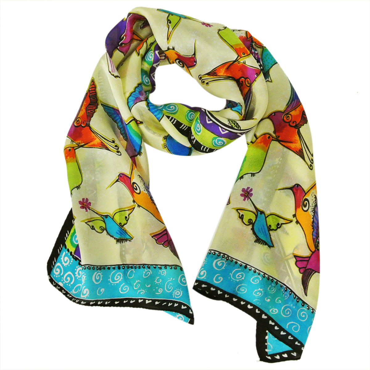 Wrapables Vibrant 100% Silk Long Scarf 51" x 10.5"