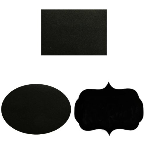 Wrapables Set of 36 Chalkboard Labels / Chalkboard Stickers- 3.5" x 2.5" Oval, Rectangle, and Fancy Frame
