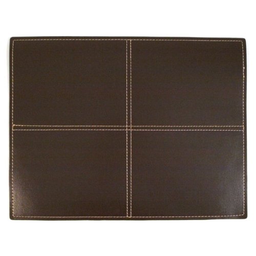 Stitched Faux Leather Placemat Brown Wrapables