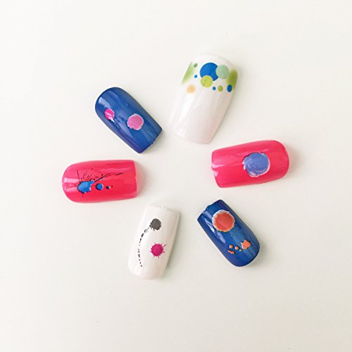 Wrapables Fingernail Tattoo Nail Art Water Nail Tattoos Water Transfer Slide Tattoos Nail Decals, Polka Dot Rainbow (3 Sheets)