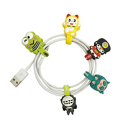 Wrapables Fun Characters Cord Organizer / Earphone Wrap (Set of 5)