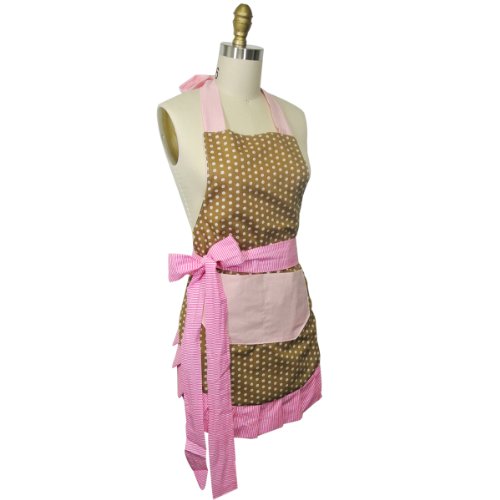 Kella Milla Pink & Brown Polka Dots Apron