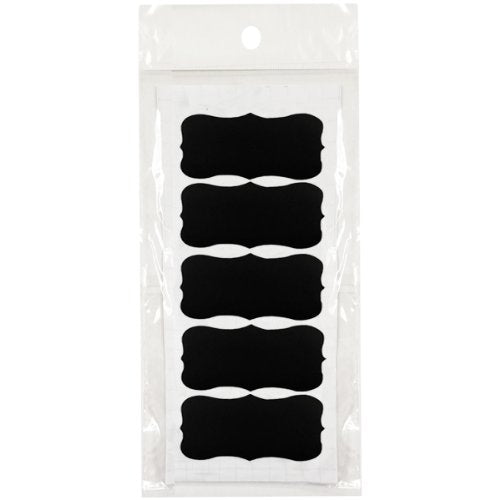 Wrapables Set of 60 Chalkboard Labels / Chalkboard Stickers - 2" x 1.25" Fancy Rectangle With Chalk Pen
