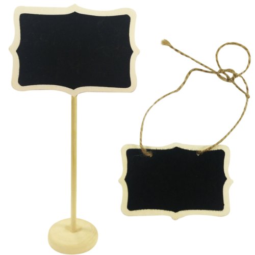 Wrapables Rectangle Mini Chalkboard Tag with Stand (Set of 6) + Rectangle Mini Chalkboard Tag (set of 3) for Wedding, Gift Tags, Party Favors, Storage Labelling Tags