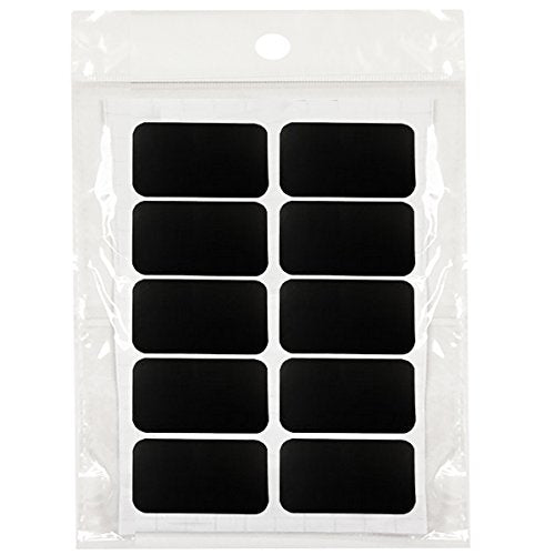 Wrapables Set of 50 Chalkboard Labels / Chalkboard Stickers - 2.25" x 1.5" Rectangle With Chalk Pen
