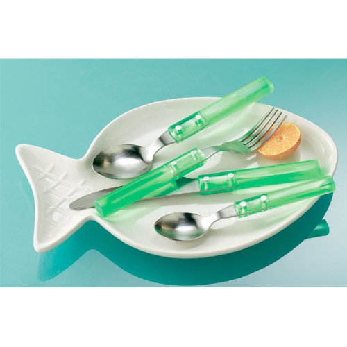 16-Piece Flatware Set - Green