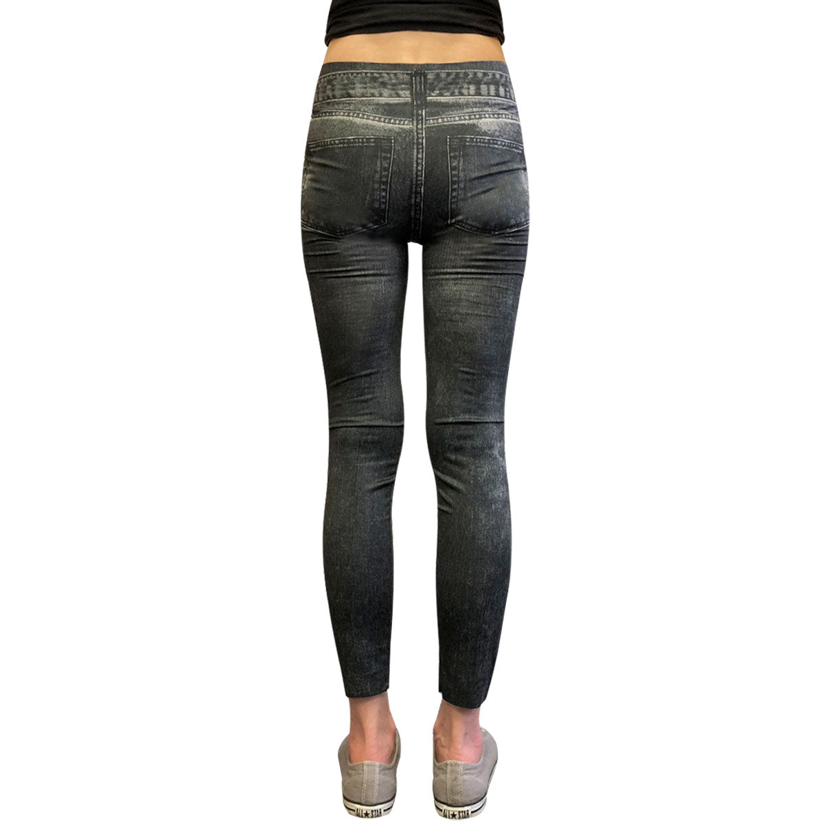 Wrapables Women's Faux Denim Jeans Print Leggings